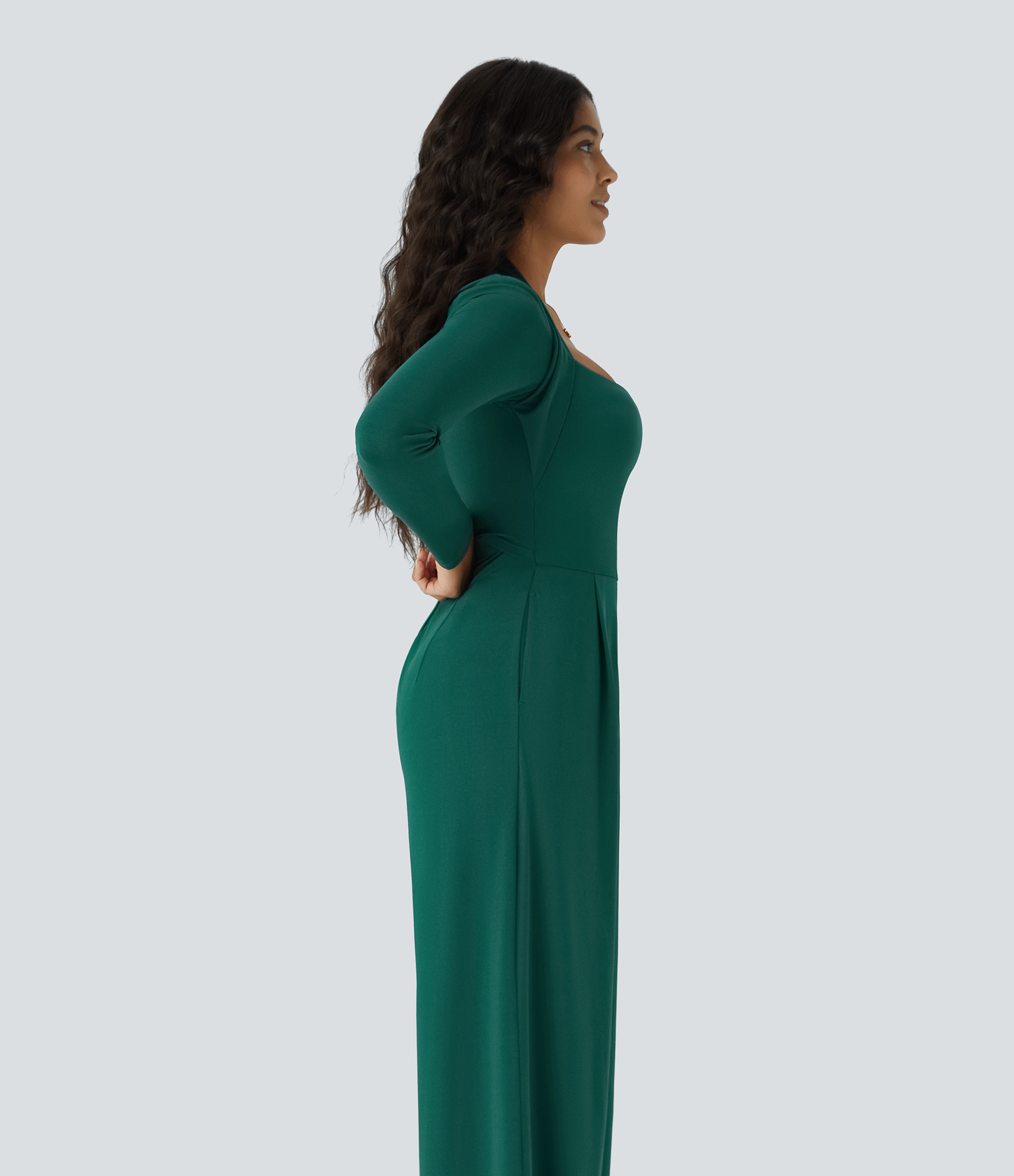 Long Sleeve Pocket Wide Leg Jumpsuit-Easy Peezy