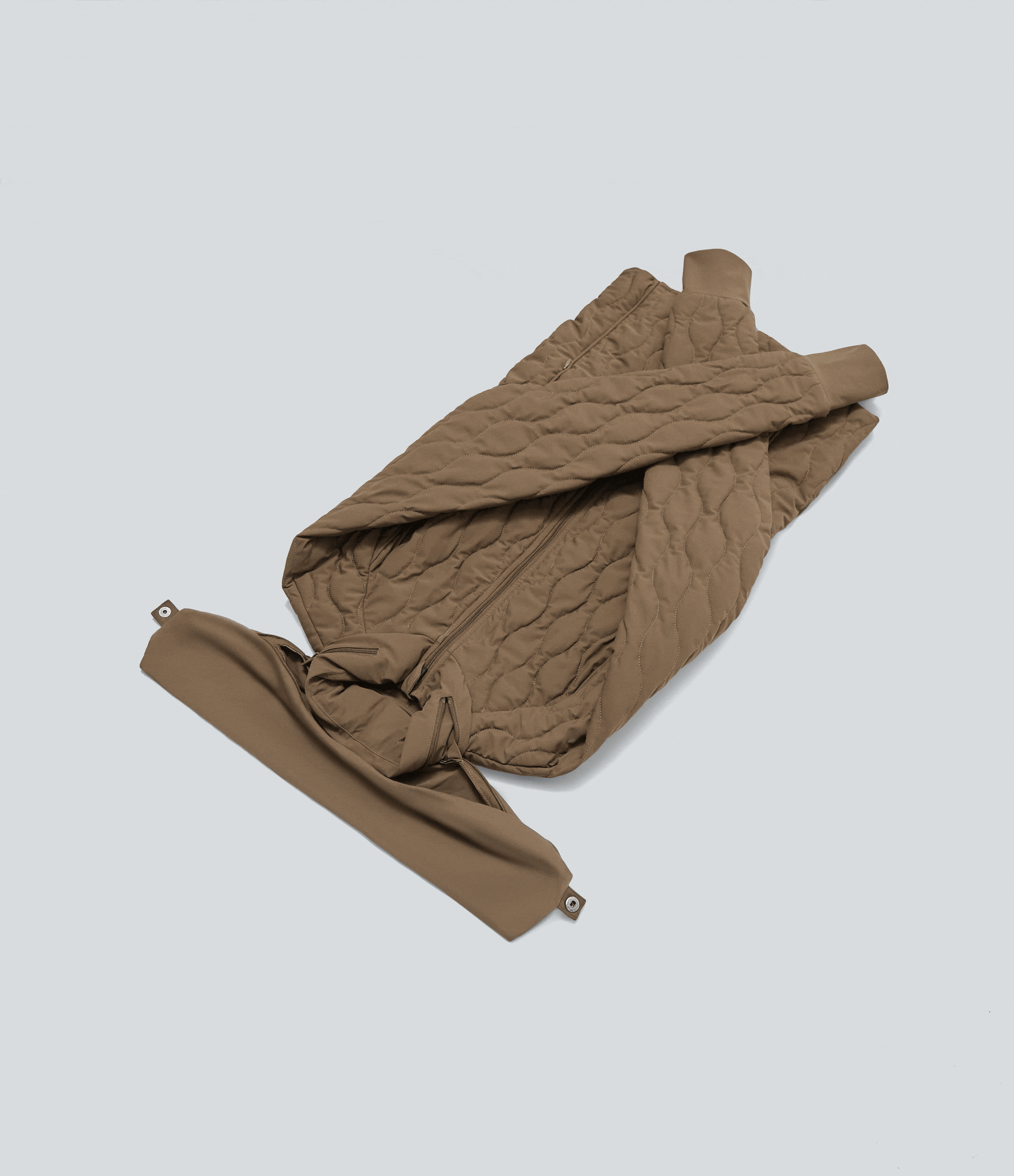 High-neck Thumb Holes Stretchy Workout Padded Jacket with Pockets-Packable Neck Pillow