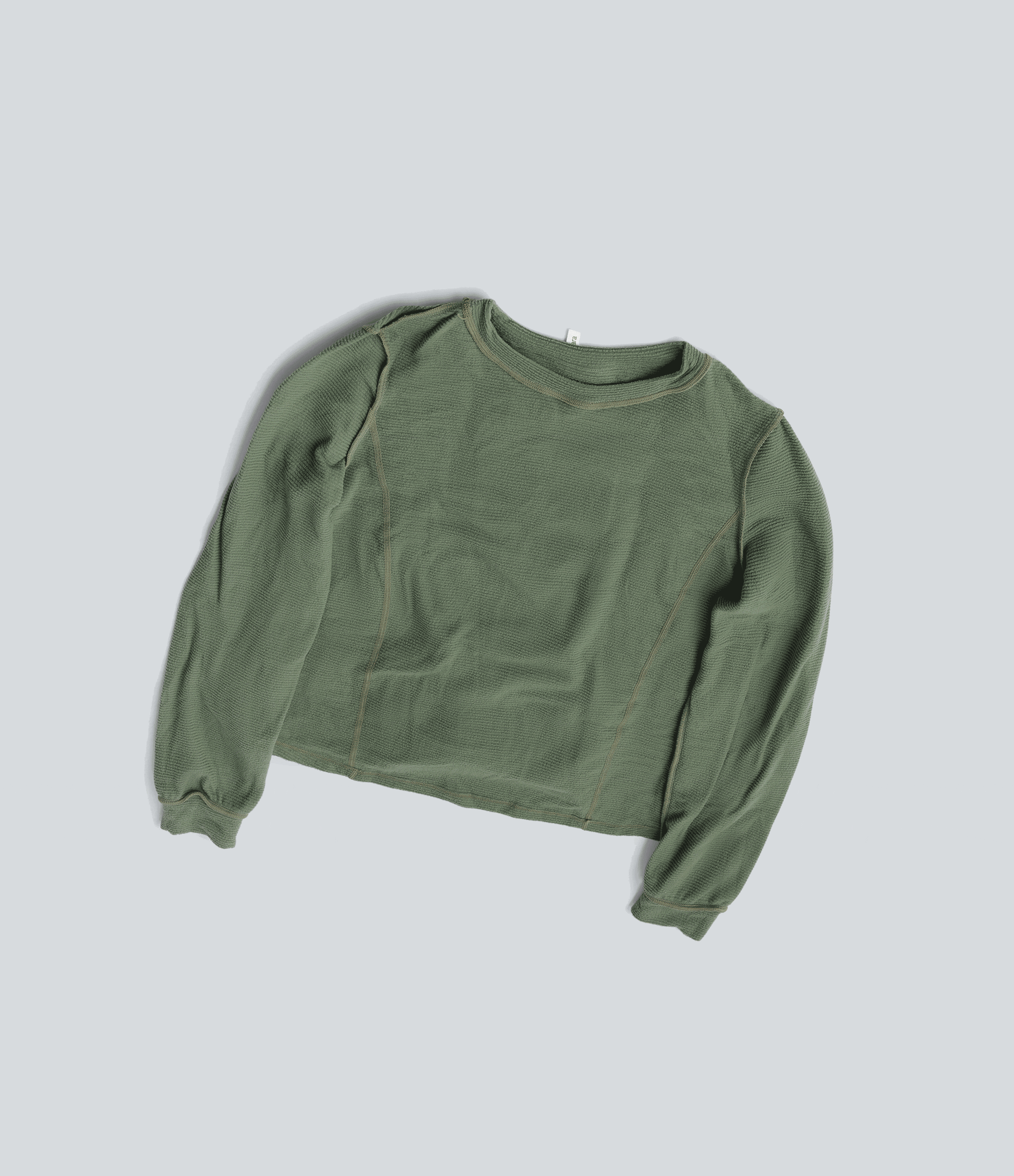 Round Neck Long Sleeve Fleece Casual Packable Sweatshirt with Pocket