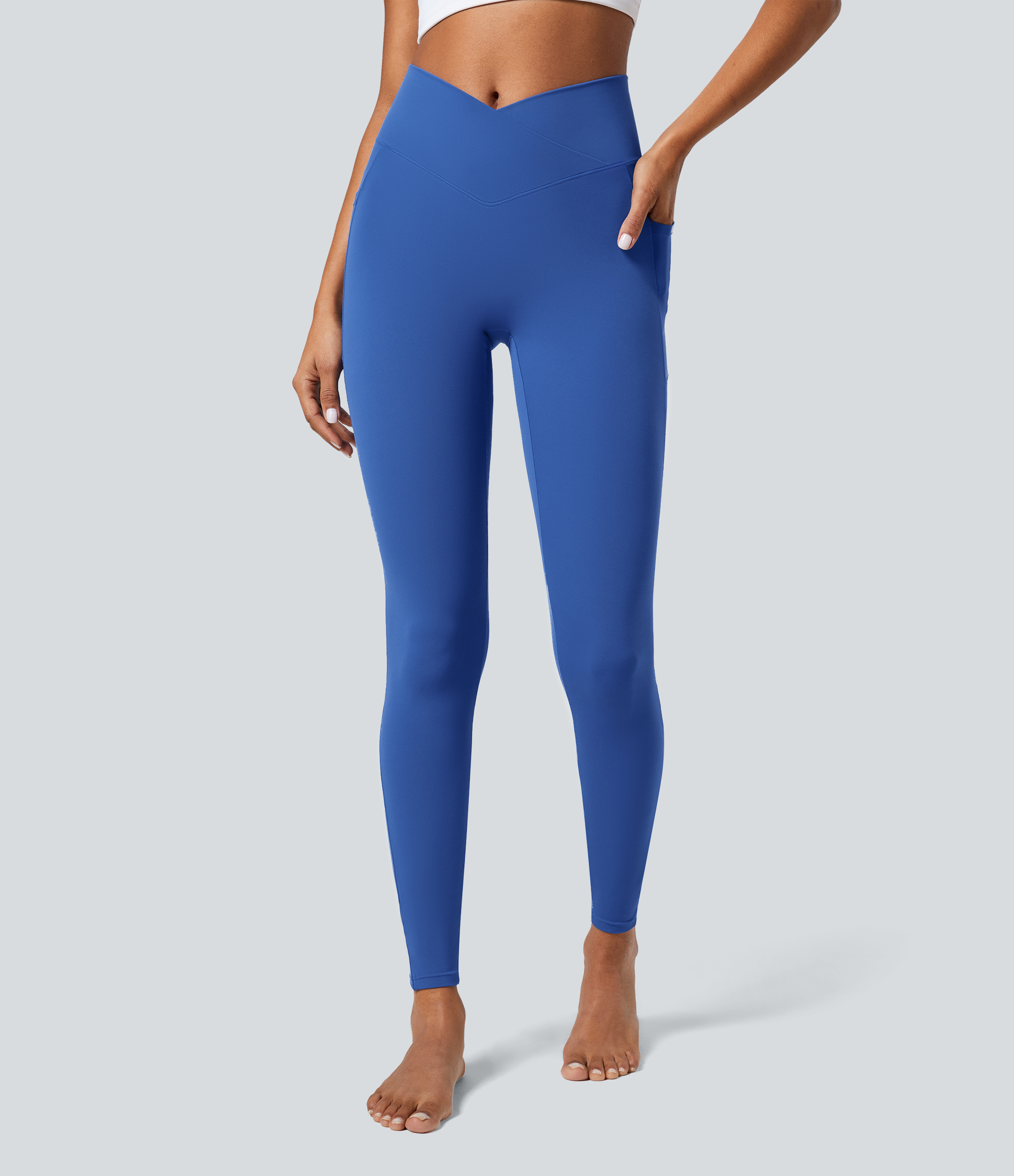 Softlyzero™ Crossover Pocket Plain Leggings - UPF50+