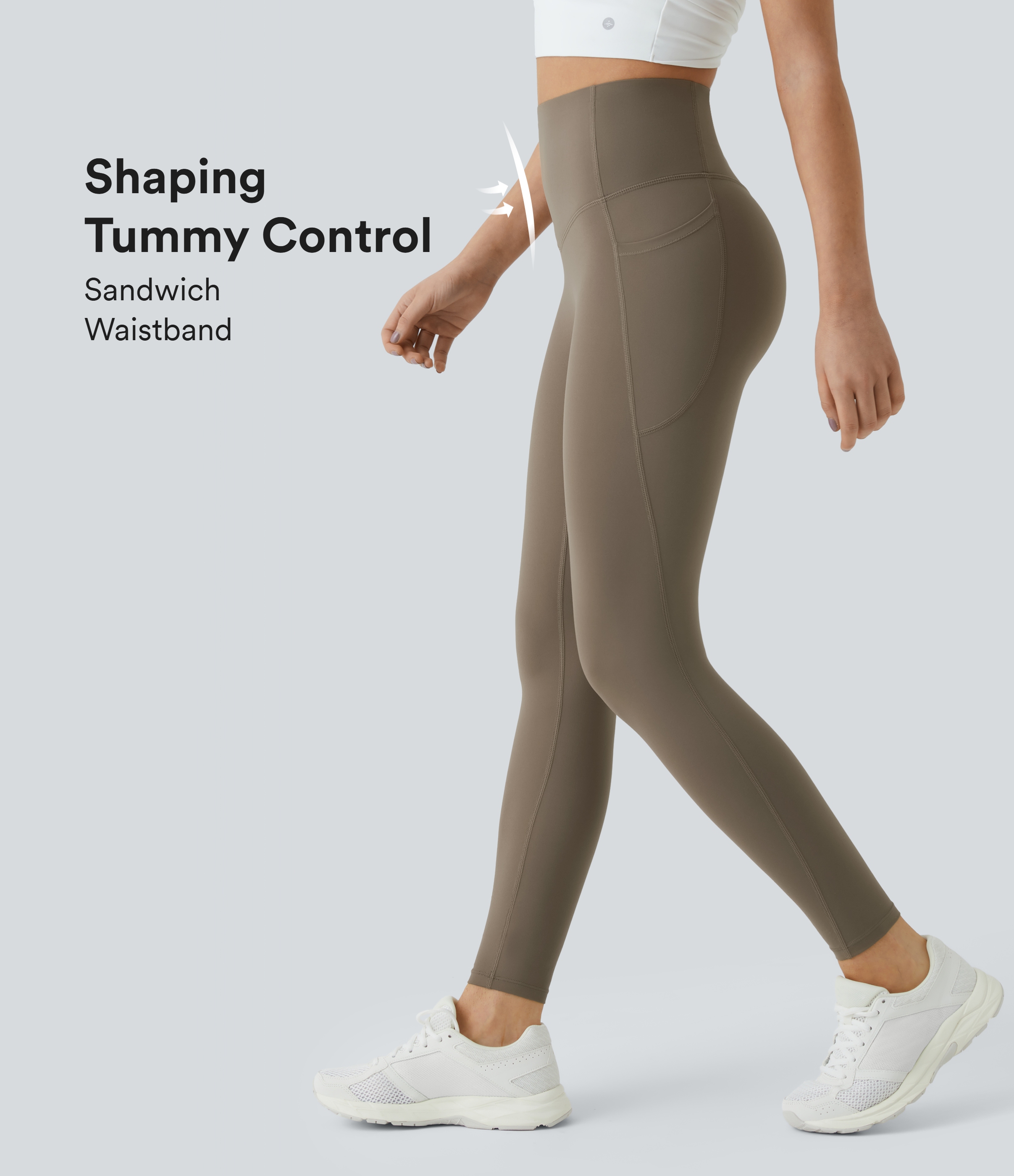 SoCinched High Waist Tummy Control Side Pocket Shaping Training Leggings