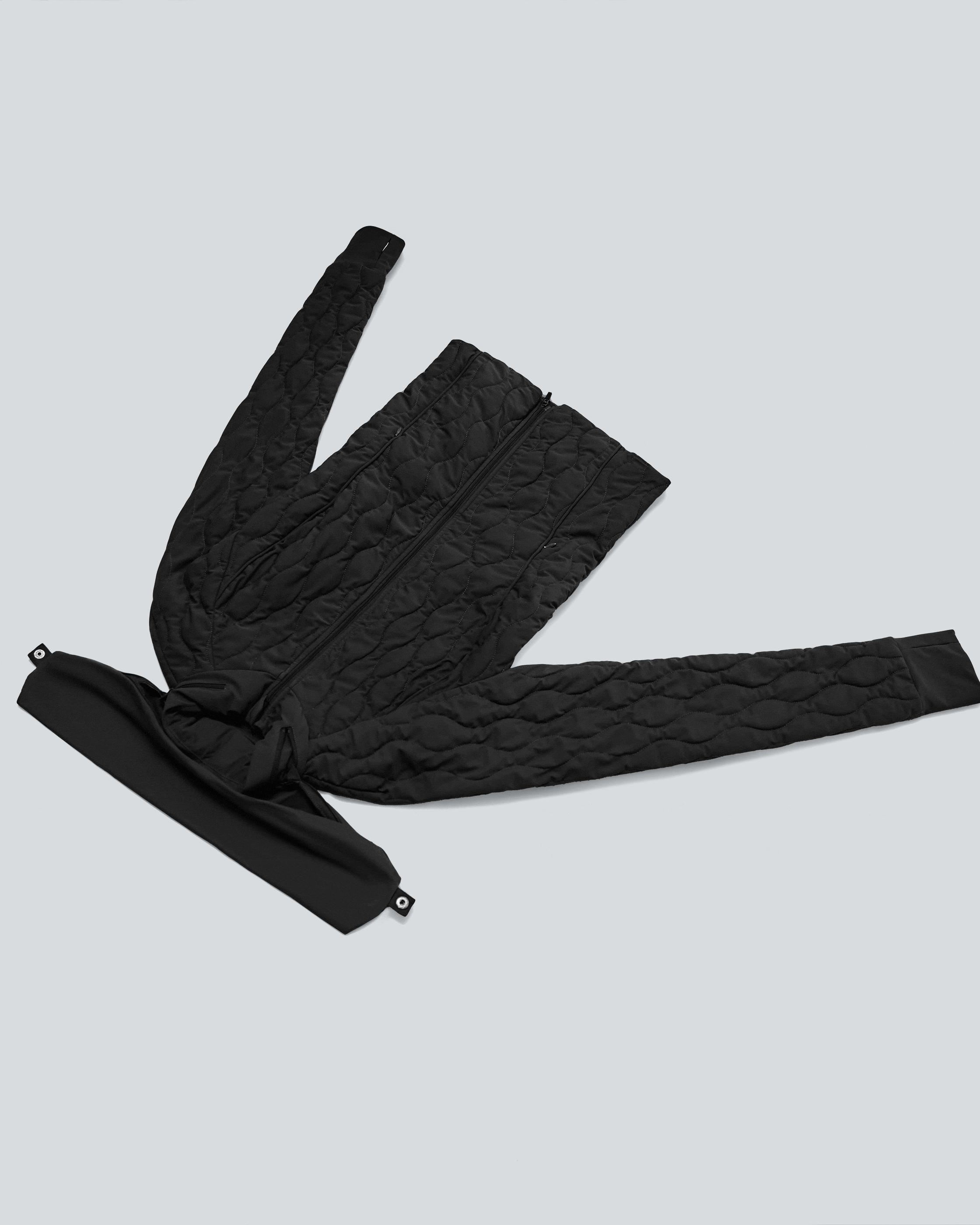 PuffFlex High-neck Thumb Holes Stretchy Workout Padded Jacket with Pockets-Packable Neck Pillow