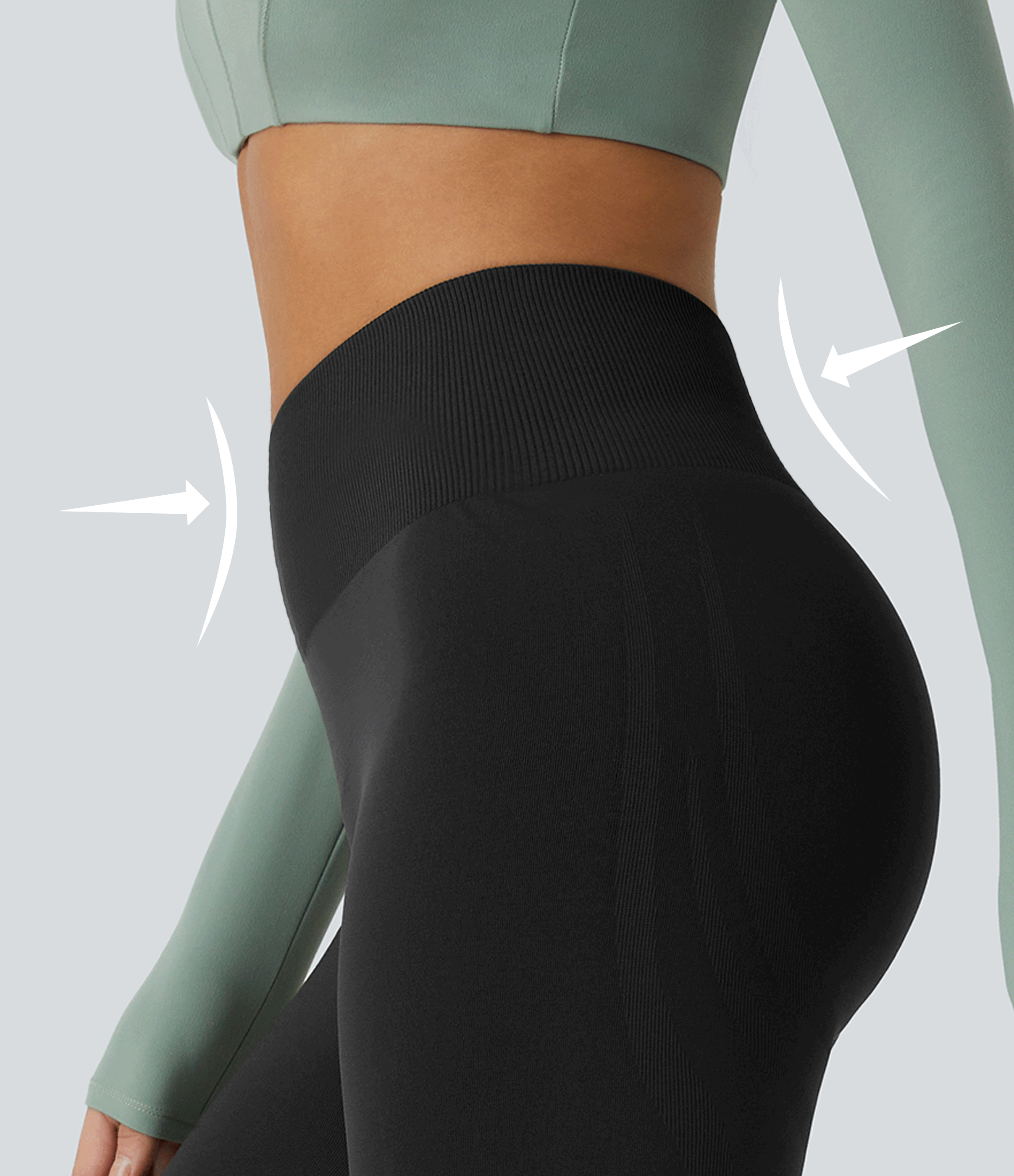 Nahtlose Passform Mittlere Höhe Bauchkontrolle Po-Lifting Yoga-Leggings Nahtlose Passform Mittlere Höhe Bauchkontrolle Po-Lifting Yoga-Leggings