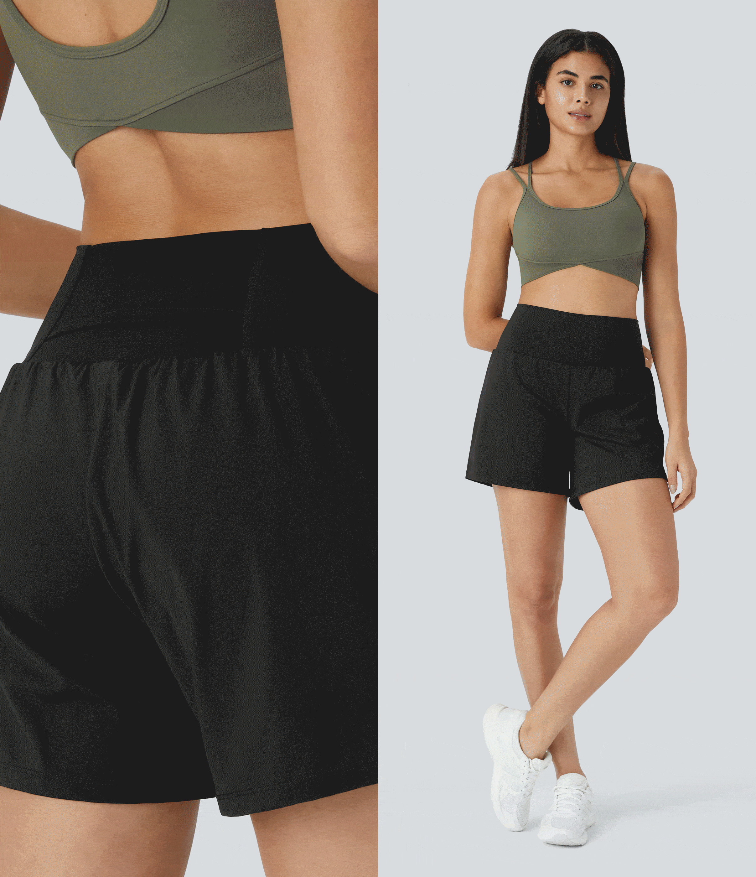 SoftlyZero™ Airy Super High Waisted 2-in-1 Cool Touch Yoga Shorts 5'' with Pockets-Longer Length SoftlyZero™ Airy Super High Waisted 2-in-1 Cool Touch Yoga Shorts 5'' with Pockets-Longer Length