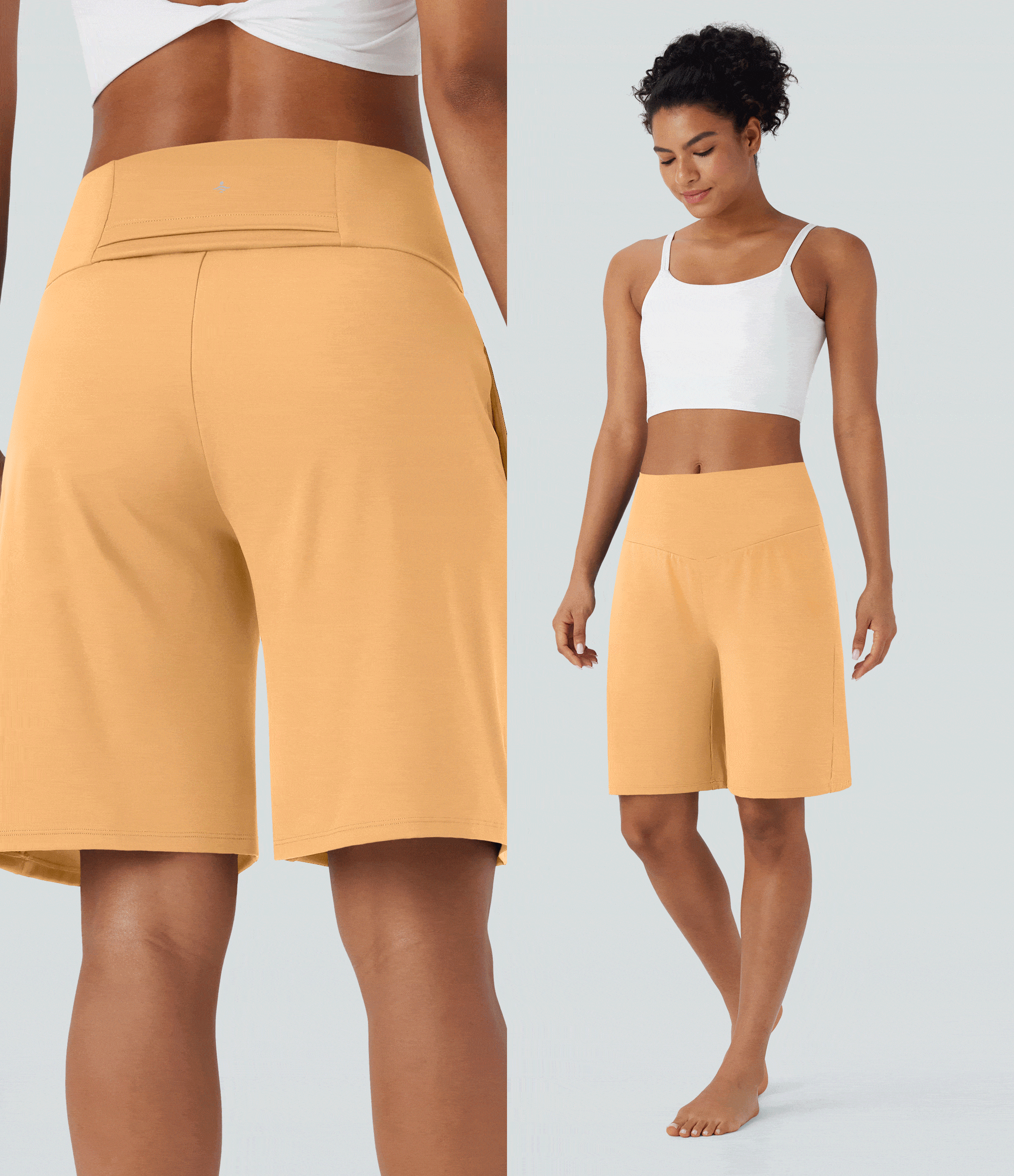 Softlyzero™ Airy Bermuda de yoga taille haute avec poches multiples et toucher frais