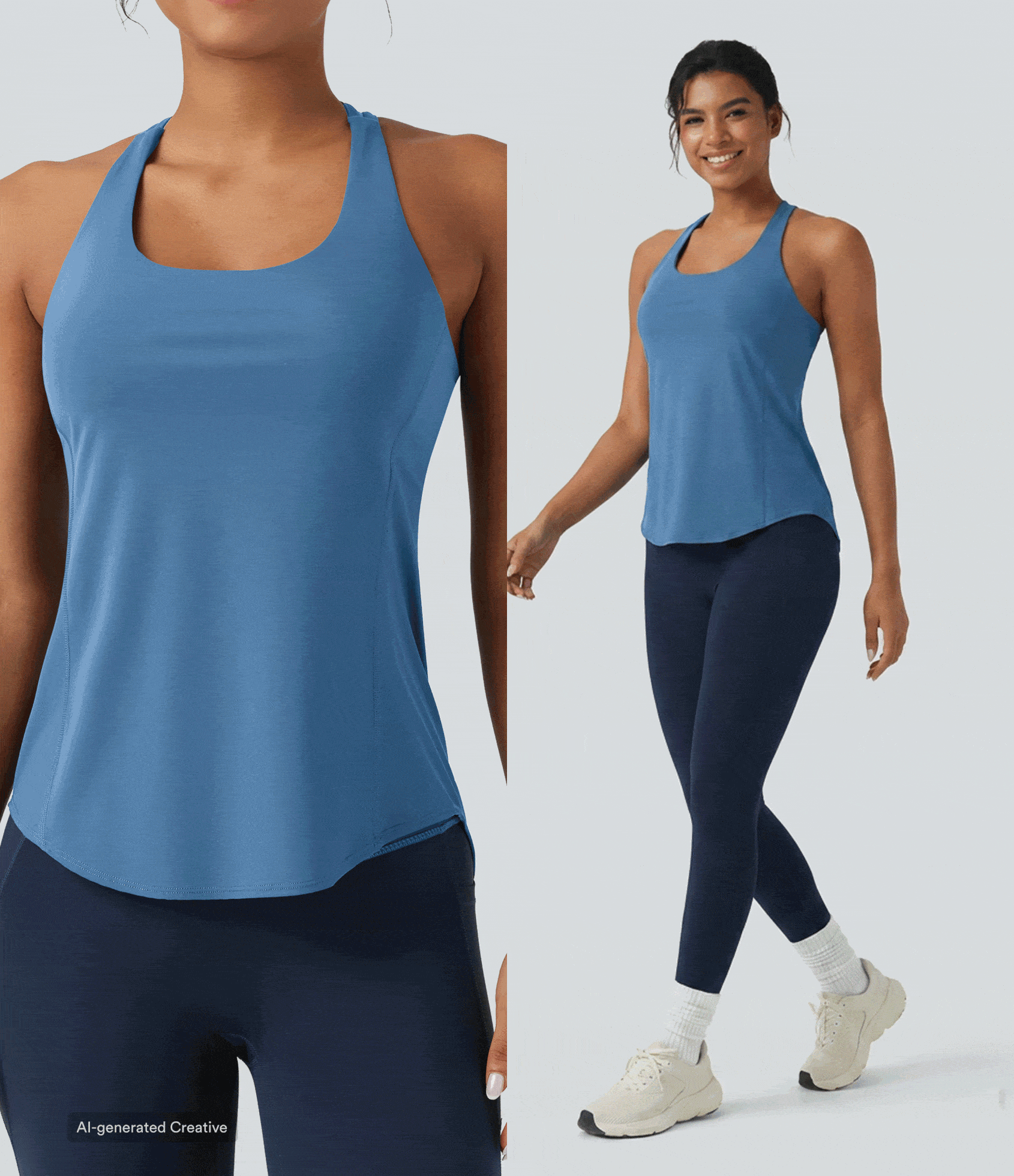 Débardeur running Halara UltraSculpt™ col rond dos croisé bonnets E-G Débardeur running Halara UltraSculpt™ col rond dos croisé bonnets E-G