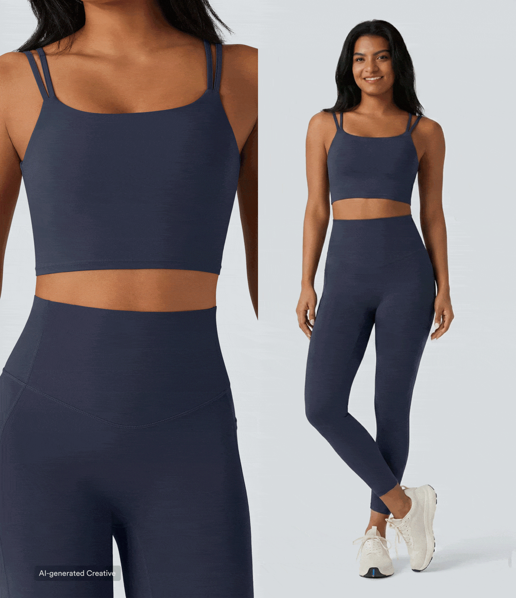 Halara UltraSculpt™ Yoga-Tanktop mit doppelten Trägern und gedrehtem Rücken