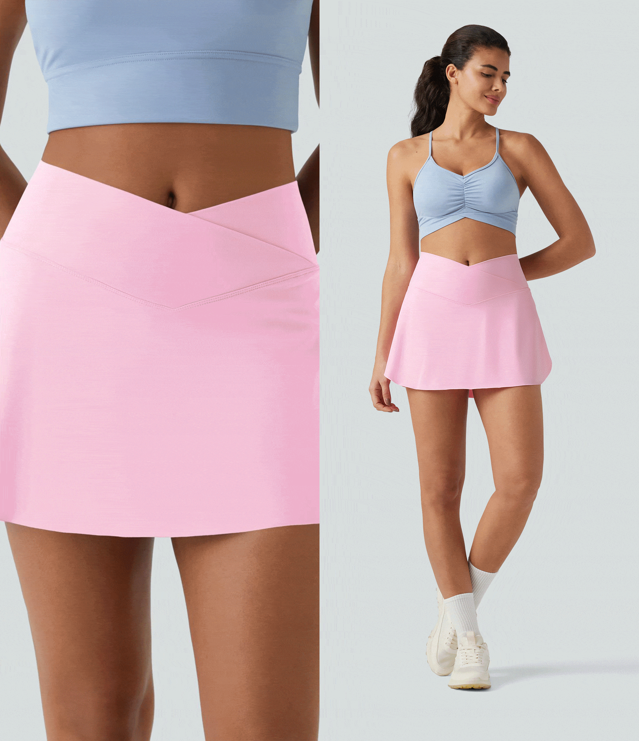 Everyday Softlyzero™ Airy Crossover 2-in-1-Mini-Tennisrock mit Seitentaschen-Lucid