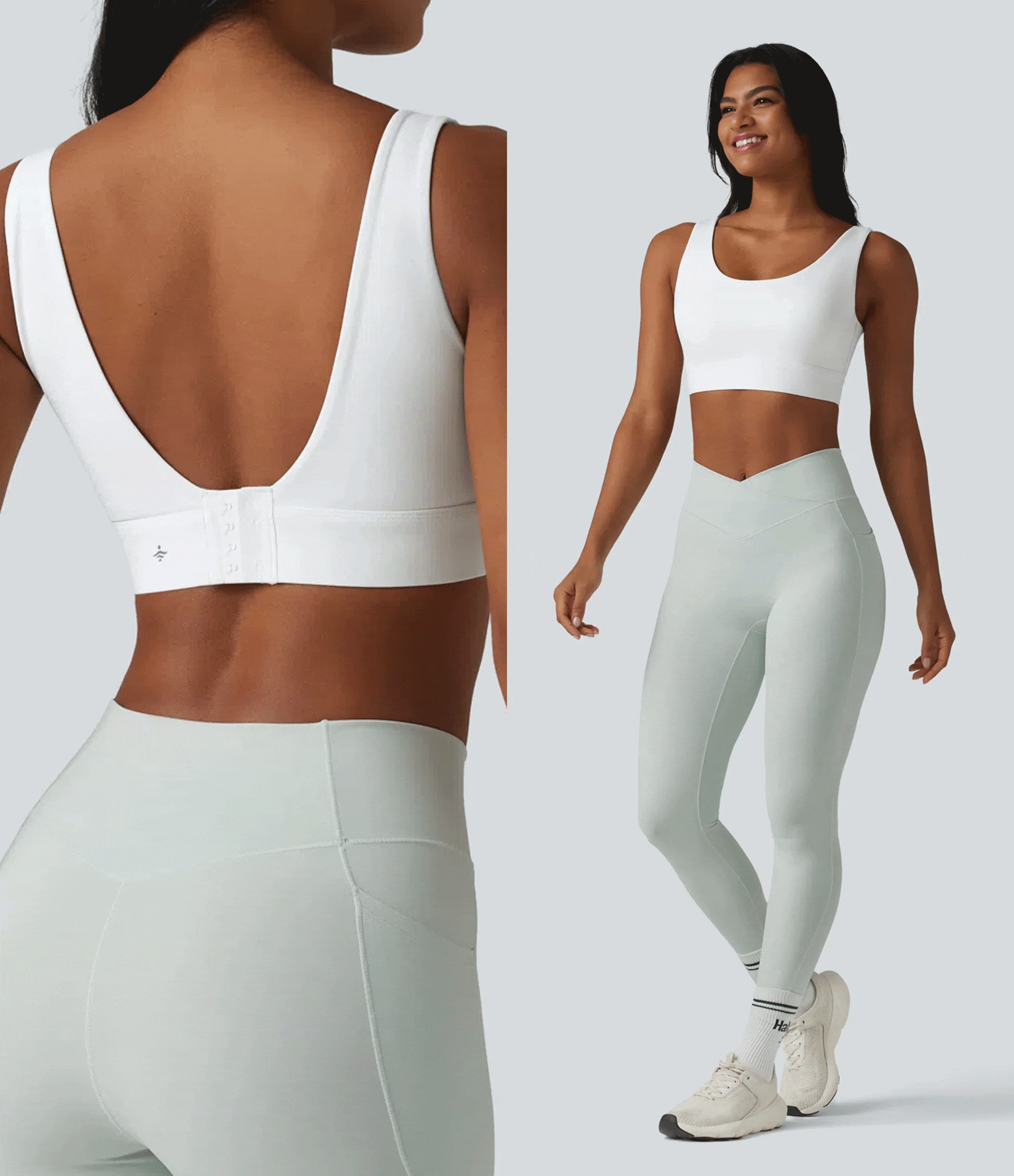 Halara Ultrasculpt™ Medium Support Backless Adjustable Buckle Built-in Bra Training Sports Bra